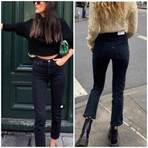 NEW Re/Done Levi's High Rise Ankle Crop black size 26